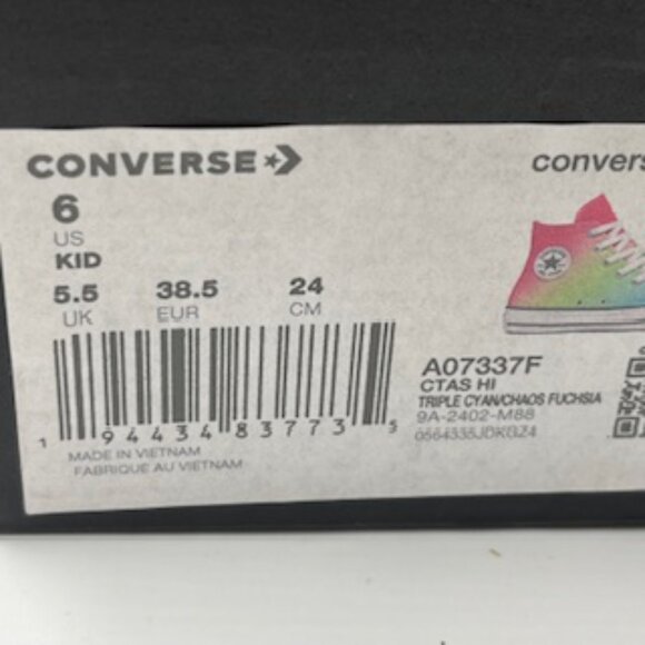 NEW Converse Chuck Taylor All Star Rainbow High Top Sneakers Women’s 7.5  kids 6 - Picture 10 of 11